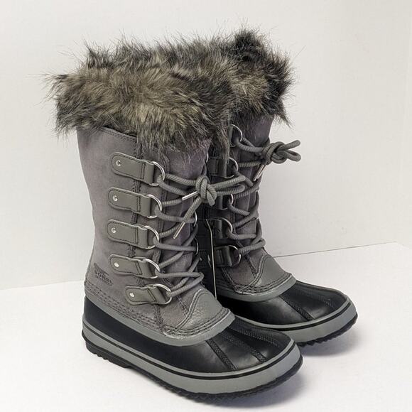 Sorel Joan of Arctic Waterproof Winter Boots, Grey Suede, Women's 6.5 M